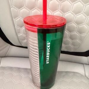 Starbucks Festive Red and Green Tumbler with Straw